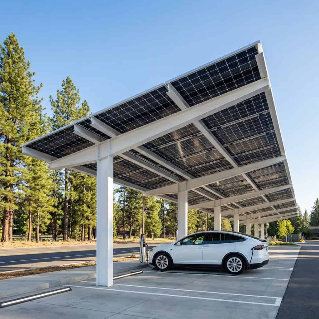 Estación de carga con paneles solares